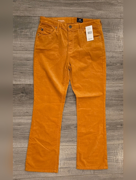 Ag Adriano Goldschmied Pants - AG Jodi Crop Corduroy Jeans NWT High Rise Slim Flare Orange Size 27